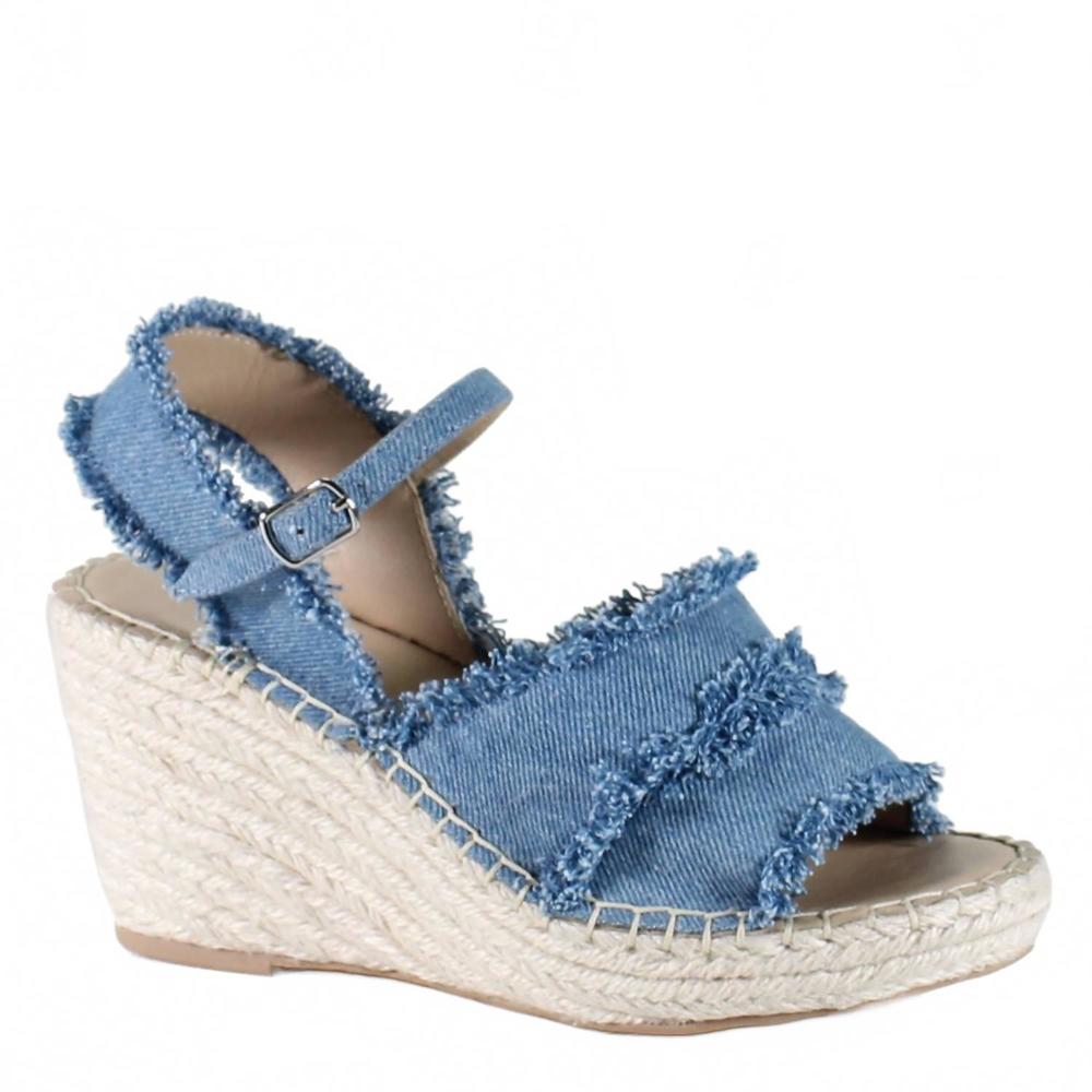 NEW DIBA TRUE women's grants ville wedge sandal in blue